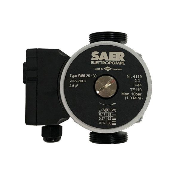 Насос циркуляционный SAER W55-25 130мм + гайки 19356 фото