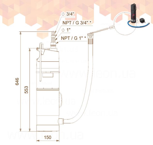 Насос для колодцев SBA 3-35 AW GRUNDFOS 28330 фото