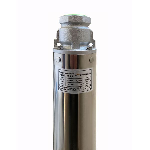 Насос скважинный с повышенной уст-тью к песку OPTIMA PM 4QJm4/20 1,5 кВт 150м + 1,5 м кабель 17628 фото