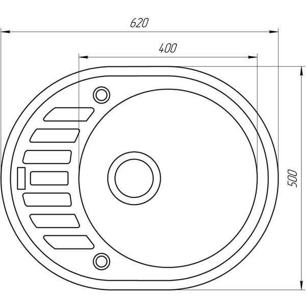 Гранитная мойка Globus Lux ARNO черный 620х500мм-А0002 20962 фото