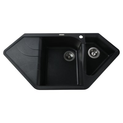 Гранітна мийка Globus Lux GARDA чорний металiк 1000х500мм-А0001 2978 фото