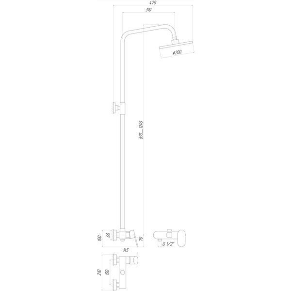 Душевая система Globus Lux PRIZMA DS0011 6254 фото