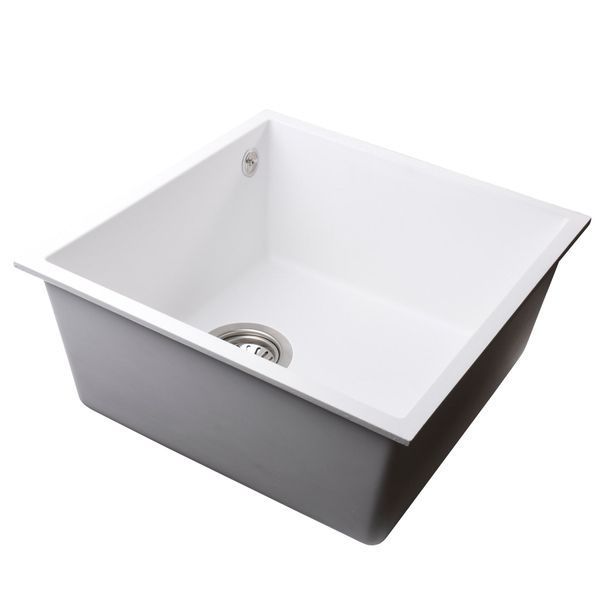Гранітна мийка Globus Lux AMMER пiдстiльна, бiлий 440 х 440 мм - -А0007 23649 фото