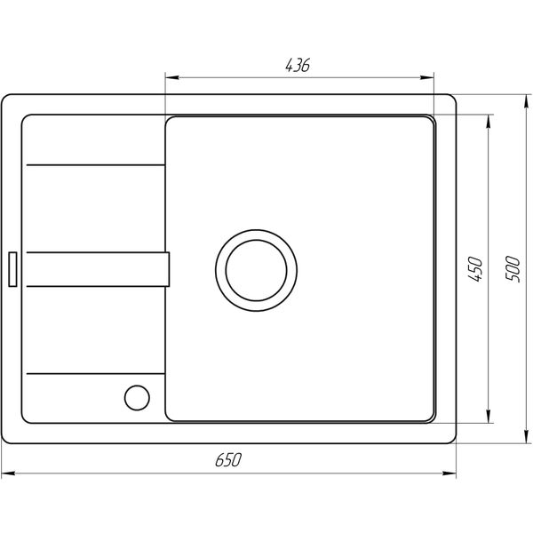 Гранитная мойка Globus Lux ONE графит 650х500мм-А0001 2983 фото