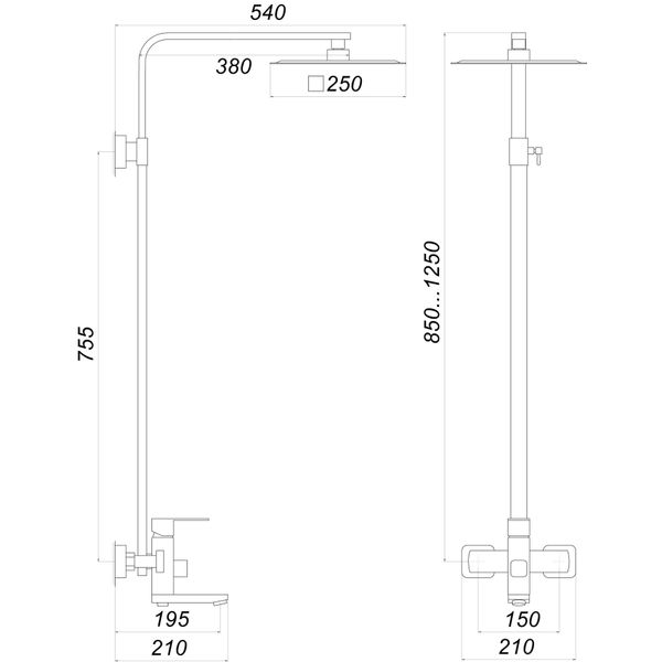 Душевая система Globus Lux SICILIA SBQ-SH-02 15055 фото