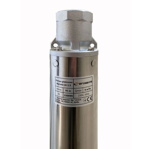 Насос скважинный с повышенной уст-тью к песку OPTIMA PM 4QJm6/16 1,5 кВт 101м + 1,5 м кабель 17632 фото