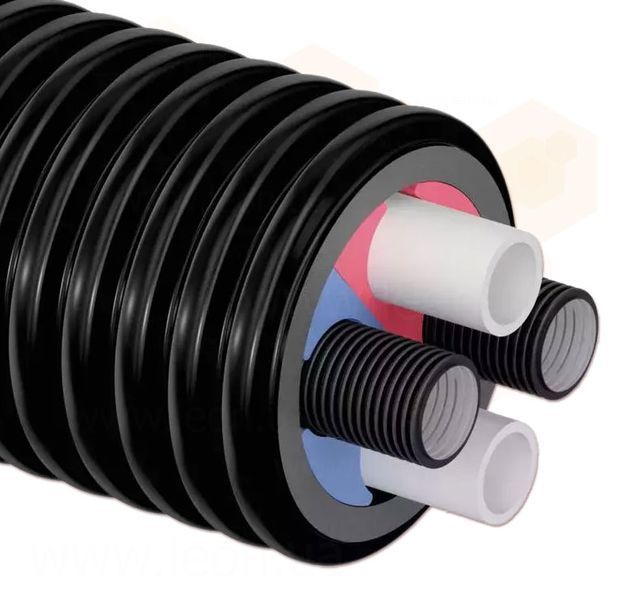 Попередньоізольована труба PN6 THERMO TWIN HP 2 x &Oslash;32 x 2,9 мм - 2 x &Oslash;32 x 3,5 мм/140 мм Uponor GmbH 81701 фото