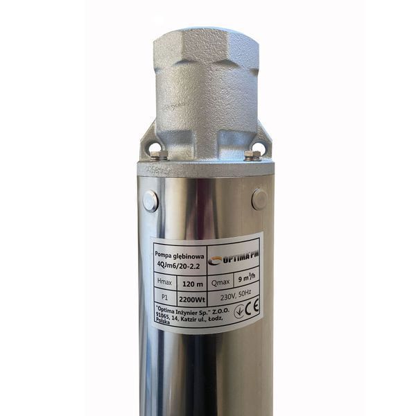 Насос скважинный с повышенной уст-тью к песку OPTIMA PM 4QJm6/20 2,2 кВт 124м + 2 м кабель 17634 фото