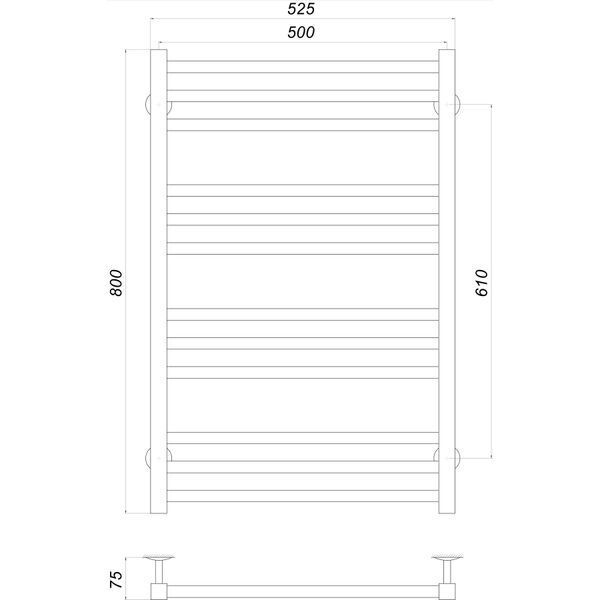 Рушникосушарка UNIO MS W 800-500-12 Модена вода 22544 фото