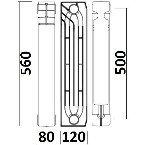 Радиатор биметаллический секционный QUEEN THERM 500/120 (кратно 10) 21991 фото