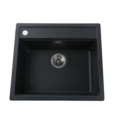 Гранітна мийка Globus Lux VOLTA чорний 570х510мм-А0002 2997 фото