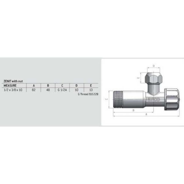 Кран вентельный угловой ARCO 1/2&Prime;х 1/2&Prime; Z0912 REGULA 5262 фото