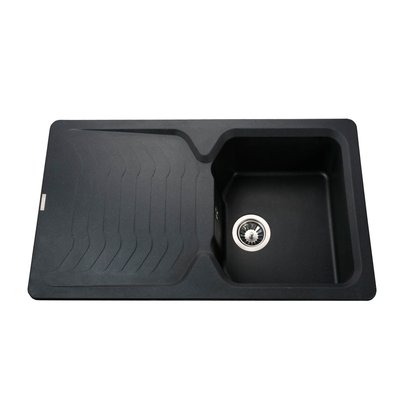 Гранітна мийка Globus Lux BOREN чорний металiк 860х500мм-А0001 6047 фото