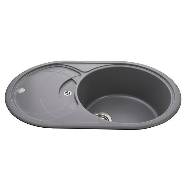 Гранитная мойка Globus Lux LUISE серый металлик 780х500мм-А0003 8543 фото