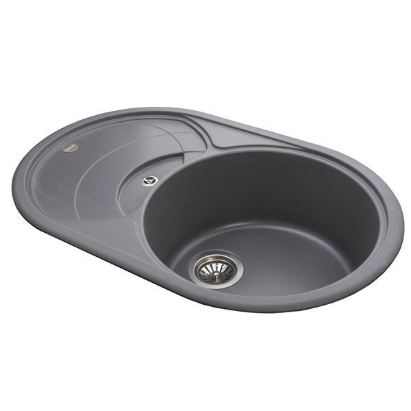 Гранитная мойка Globus Lux LUISE серый металлик 780х500мм-А0003 8543 фото