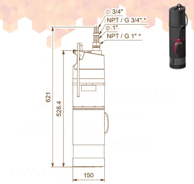 Насос для колодцев SBA 3-45 A GRUNDFOS 28331 фото