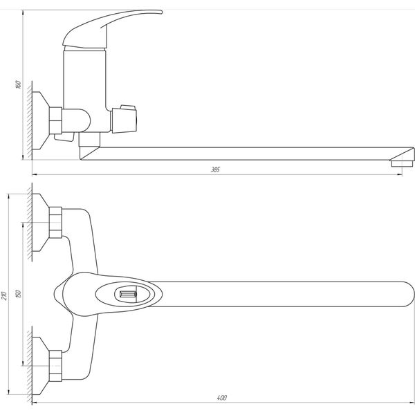 Смеситель для ванны Globus Lux Sena GLS-208 4203 фото