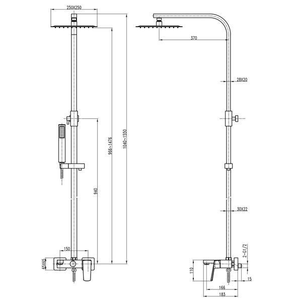 Душова система TOPAZ LEXI TL 21102-H57-BL 20239 фото