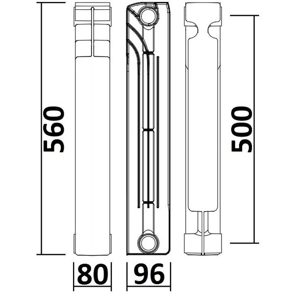 Радиатор биметаллический секционный QUEEN THERM 500/96 (кратно 10) 17726 фото