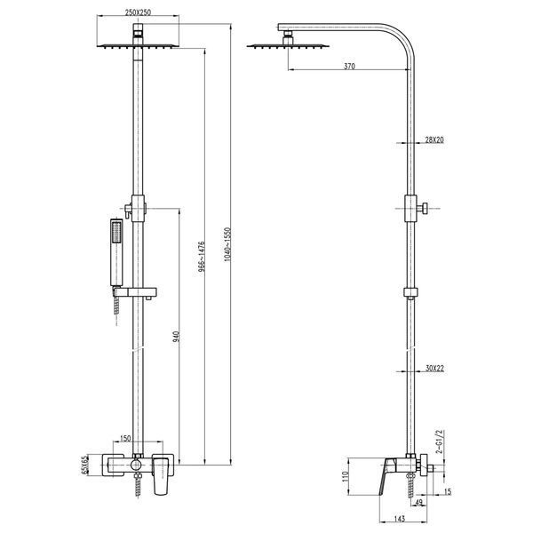 Душова система TOPAZ LEXI TL 21702-H57-00 20240 фото