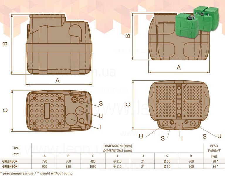 Автоматична каналізаційна насосна станція Green Box 200l+DVX 150 M 48825 фото