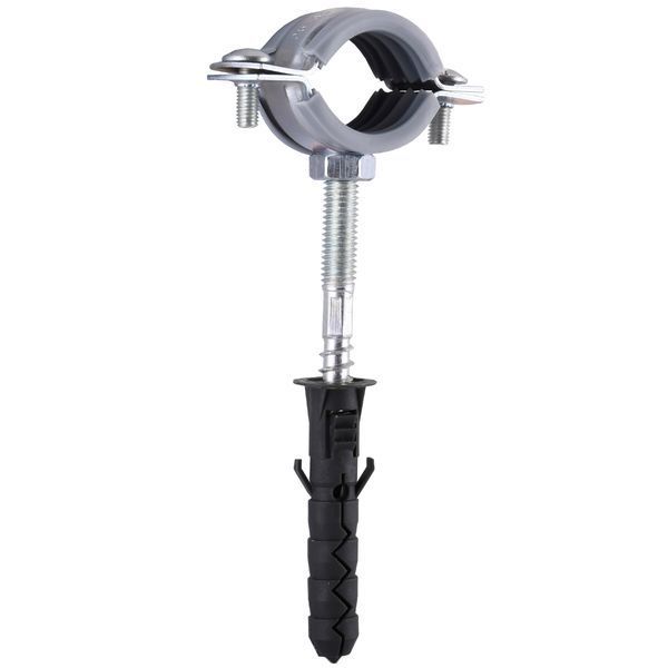 Хомут в сборе CR 3/4&Prime; (25-30мм) с винтом-шурупом 8*80 и дюбелем в уп., серый 6303 фото