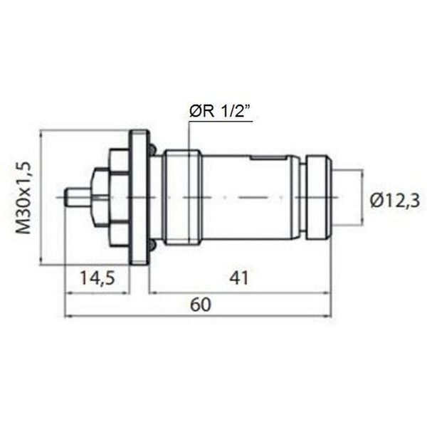 Клапан OUTER под термоголовку М30x1,5 панельного радиатора PROFESSIONAL NV-QP 5200 1/2″ (на трубу) 11407 фото