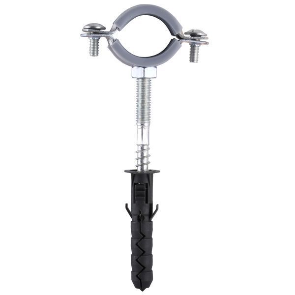Хомут в сборе CR 3/4&Prime; (25-30мм) с винтом-шурупом 8*80 и дюбелем в уп., серый 6303 фото