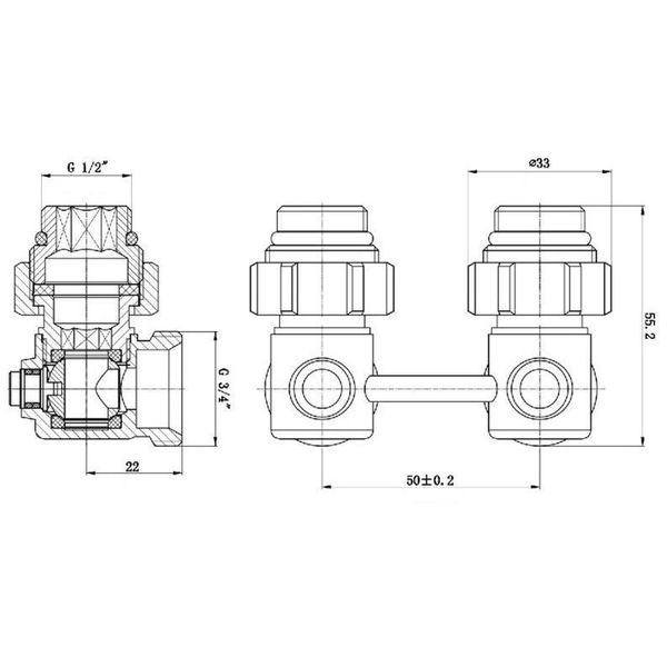 Узел нижнего подключения панельного радиатора SOLOMON NV 5102 угловой шаровой 3/4″ 10945 фото