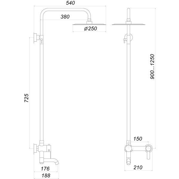 Душова система Globus Lux WIEN SBT2-SH-02 17549 фото