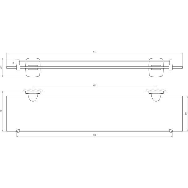 Полочка стеклянная Perfect Sanitary Appliances RM 1702 21386 фото