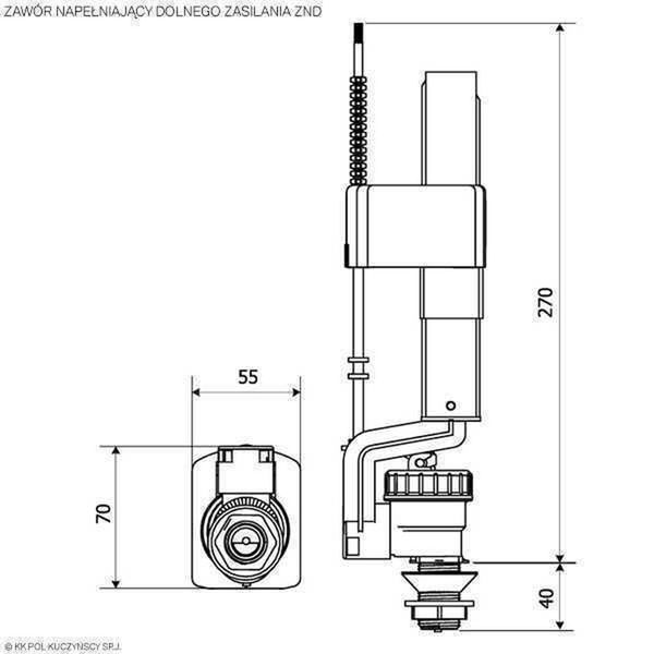 Клапан заполнения K.K.POL ZND/110- 1/2″ МО, нижн. латунь 5703 фото