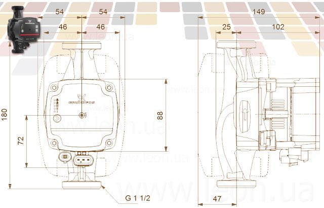 Циркуляційний насос ALPHA-1 32-80 L=180 мм 1 х 230 V GRUNDFOS 29519 фото