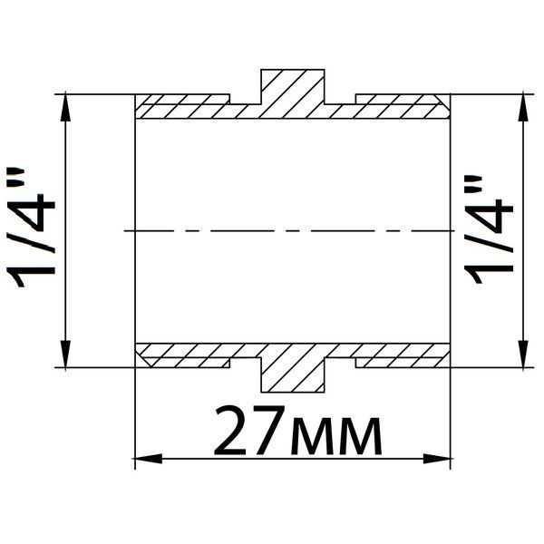 Ніпель латунний 1/4&Prime;ЗР х 1/4&Prime;ЗР ливарний 542Б 16364 фото