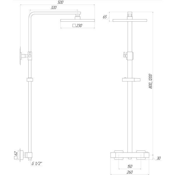 Душова система Globus Lux Termostatic GLQ-0040T 20074 фото