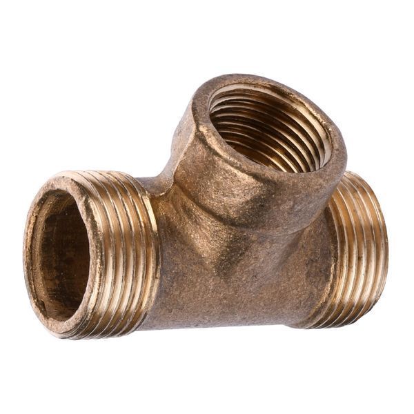 Тройник редукционный латунный 3/4&Prime;НР х 1/2&Prime;ВР х 3/4&Prime;НР литейный усиленный 664Б 11657 фото