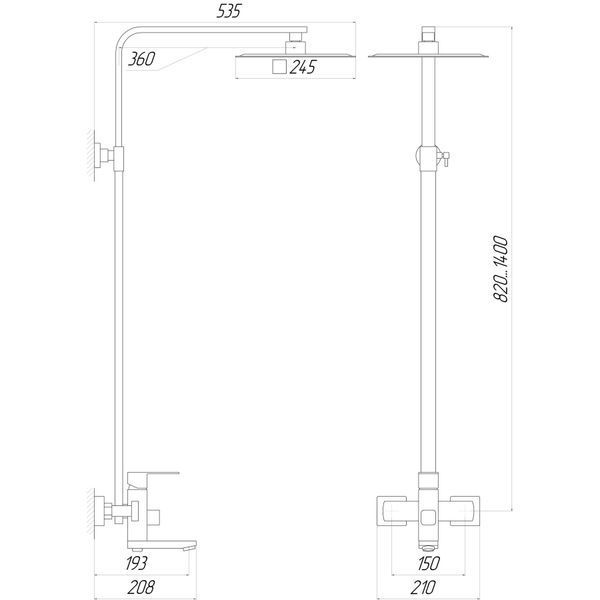 Душова система Globus Lux SICILIA VAN-SBQ-SH-02-BB 21186 фото