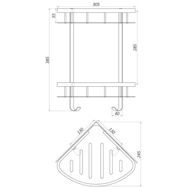 Полка двойная угловая Globus Lux BS8422 21392 фото