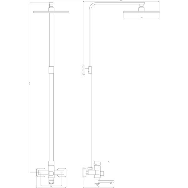 Душевая система Globus Lux MILANO VAN-GLM-0026-11-Graphite 23331 фото