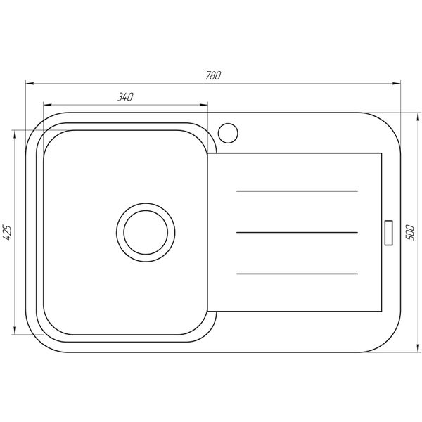 Гранитная мойка Globus Lux OBER черный 780х500мм-А0002 3455 фото