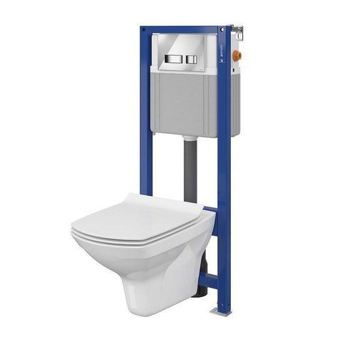 CET Cersanit B208 ИНСТ СИС-МА AQUA 22 MECH подв. унитаз CARINA CLEAN ON дюр. лифт кнопка MOVI хром б 20257 фото