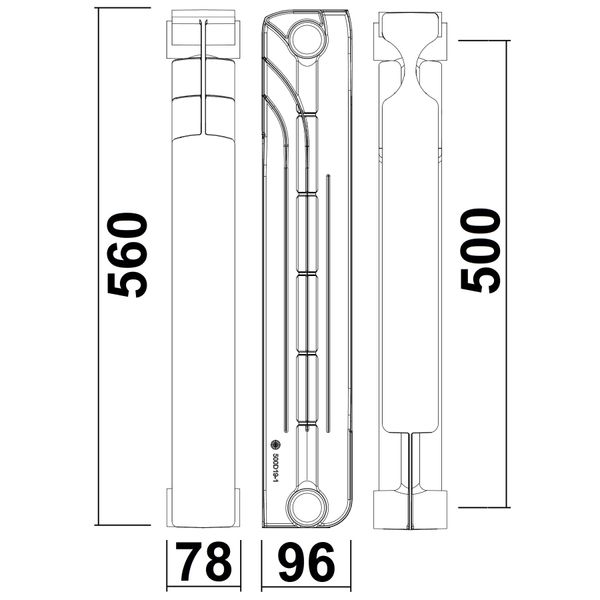 Радиатор биметаллический секционный GALLARDO BIPOWER 500/96 (кратно 10) 14792 фото