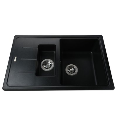 Гранітна мийка Globus Lux IZEO чорний металiк 780x500мм-А0001 5956 фото