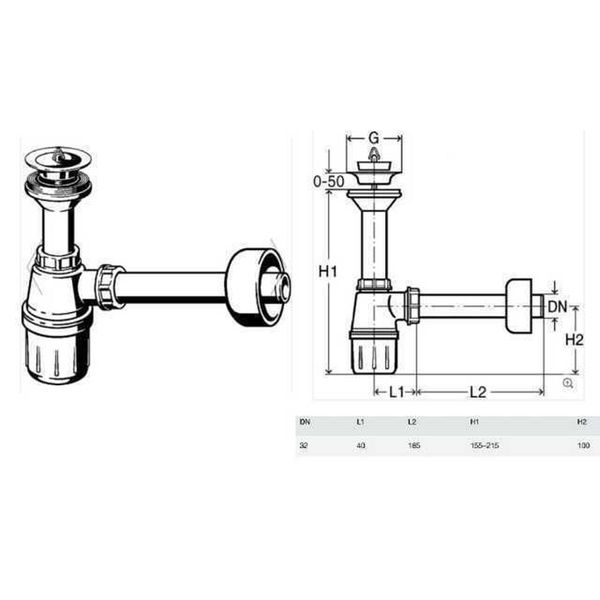 Сифон для раковины VIEGA 1 1/4 x 1 1/4″ пластик белый бутыл. с/г 573966 (103927) 811 фото