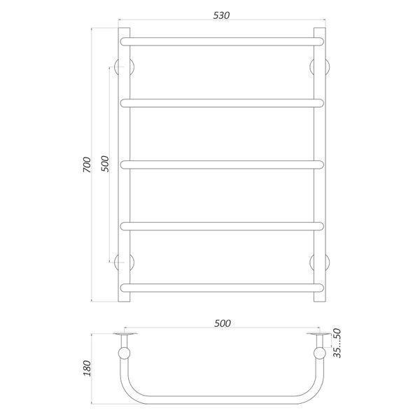 Рушникосушарка UNIO LS ER 700-500-5 Лесенка Скоба электро 20886 фото