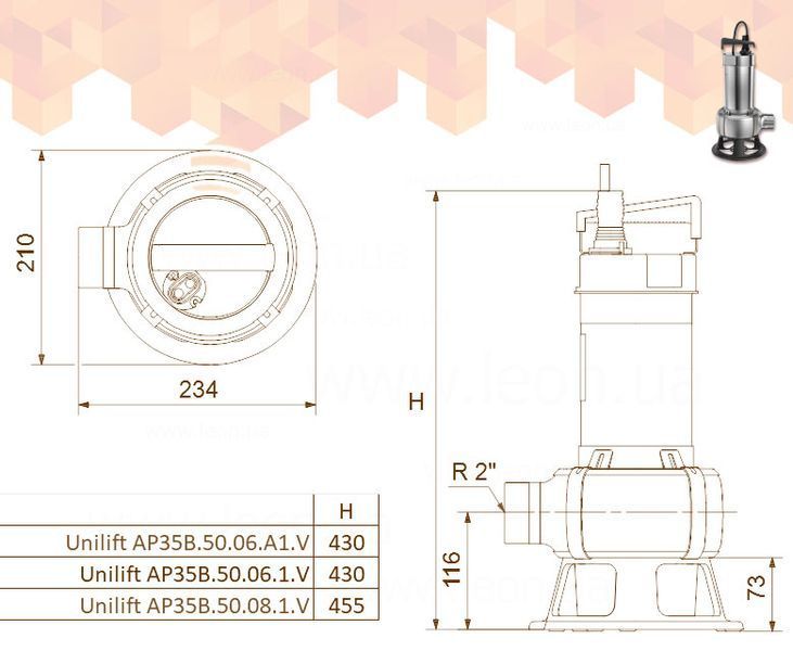 Занурювальний дренажний насос корпус нержавіюча сталь GRUNDFOS Unilift AP 50B.50.08.3.V 3х400V 10м кабель 8413702100 28557 фото