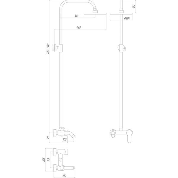 Душевая система Globus Lux LAZER GLLR-0001 10149 фото