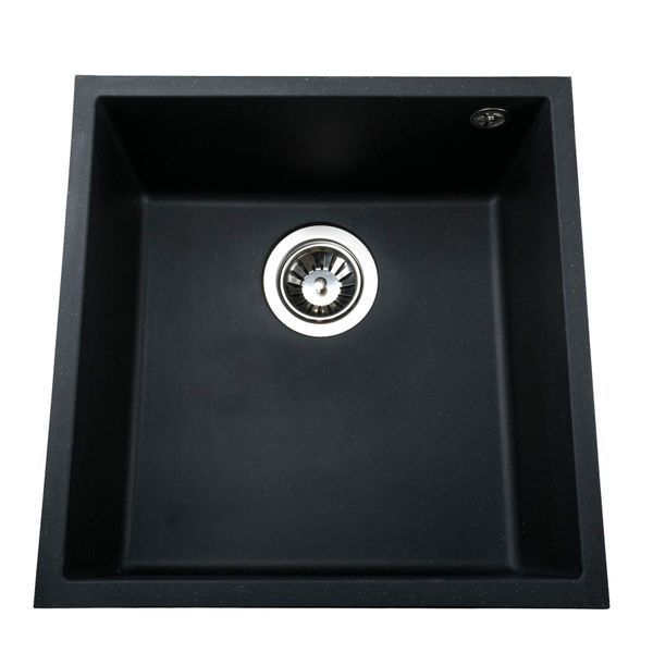 Гранитная мойка Globus Lux AMMER чорный 440х440мм-А0002 7585 фото
