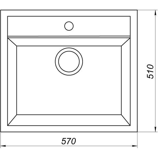 Гранітна мийка Globus Lux VOLTA графіт 570х510мм-А0001 22404 фото