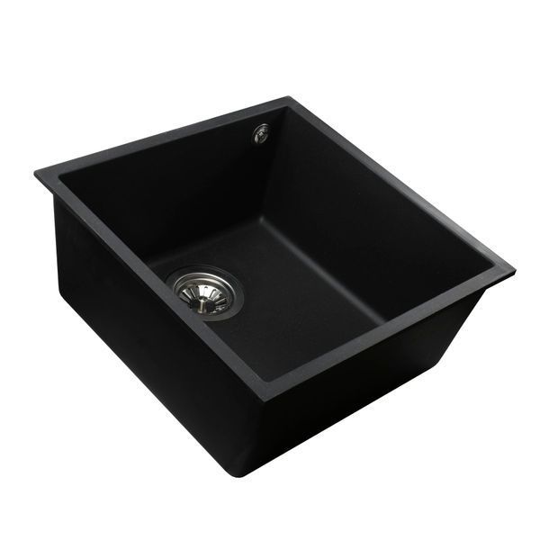 Гранитная мойка Globus Lux AMMER чорный 440х440мм-А0002 7585 фото